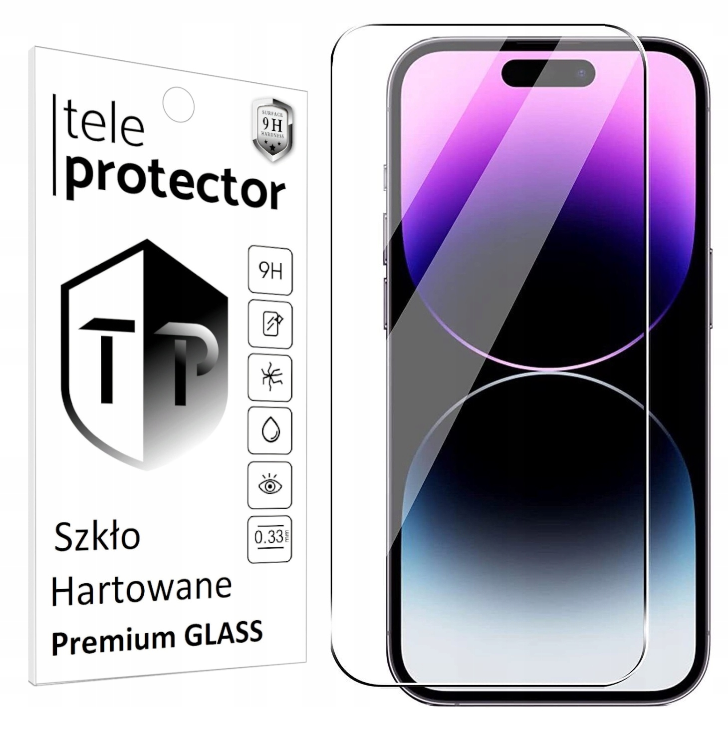 SZKŁO HARTOWANE TeleProtector PREMIUM GLASS do iPhone 15 PRO