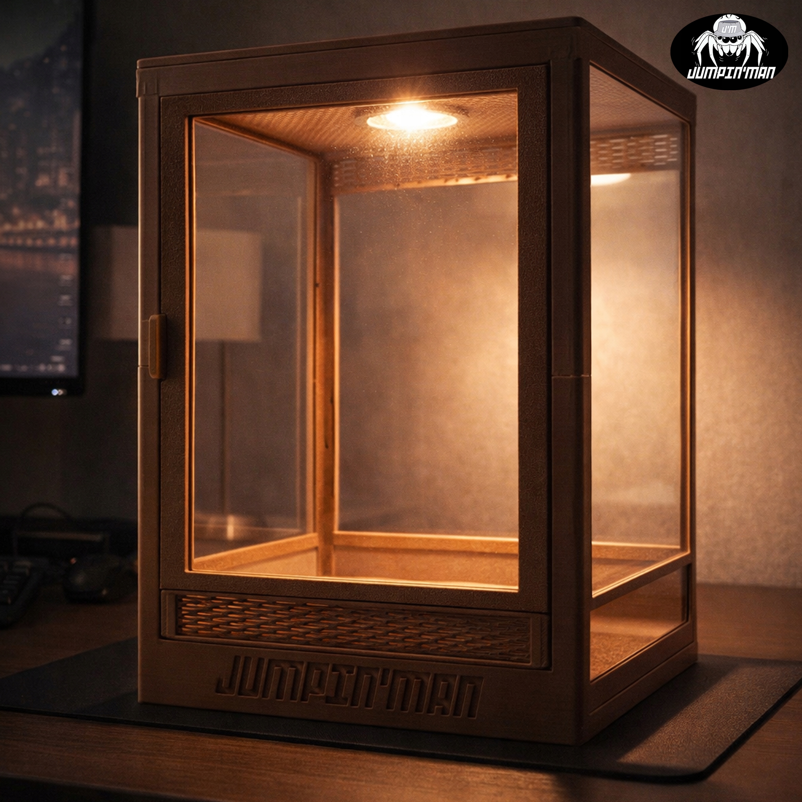 Terárium s Led osvětlením a Poklopem dveří Furtka 22x15x14.7 cm pavouk..