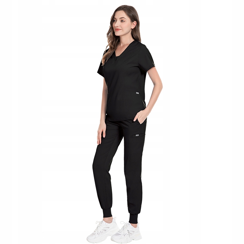 Komplet Medyczny Damski Scrub Uniform Model Heal Kolor Black Rozmiar M