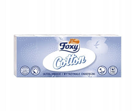 

Foxy Cotton Chusteczki Higieniczne, 10 paczek.