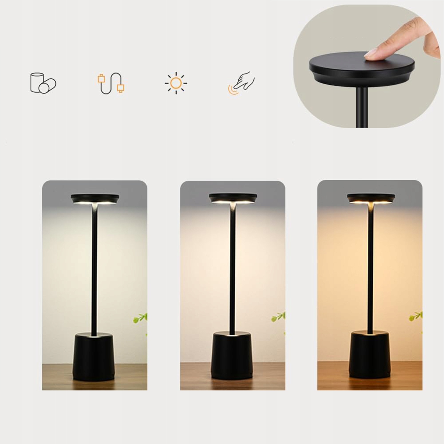 LAMPA STOŁOWA DO CZYTANIA NA ŁÓŻKU LAMPKA BIURKOWA NOCNA DOTYKOWA LED EAN (GTIN) 191491561375