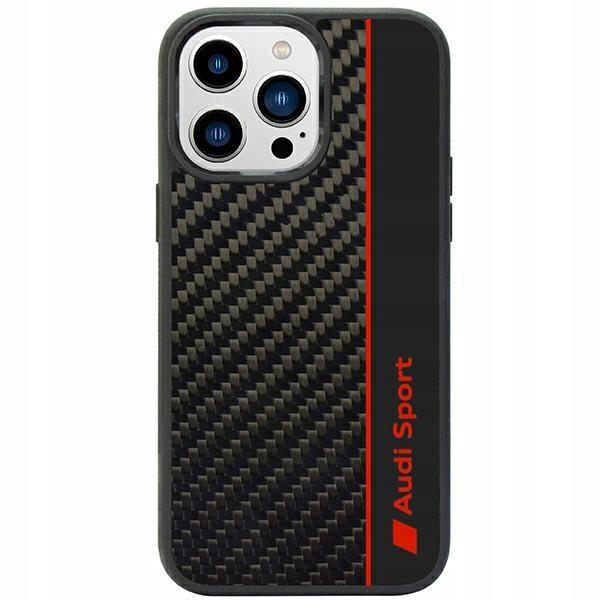 Pouzdro Audi Carbon pouzdro, obal pouzdro pro iPhone 14 Pro černé