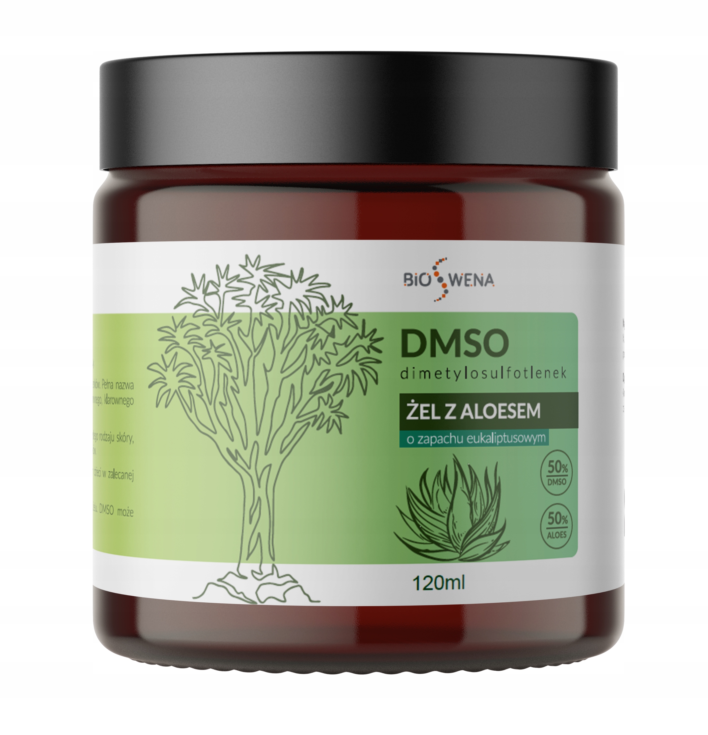 

Dmso 99,9% żel 50% aloesem 120ml zapach eukaliptus