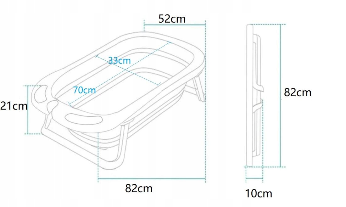 Wanienka SILIKONOWA SKŁADANA Dla Niemowląt NIEBIE Rodzaj składana