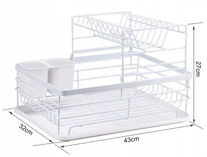 SUSZARKA DO NACZYŃ SZARA STOJĄCA OCIEKACZ DUŻA EAN (GTIN) 5903678534912