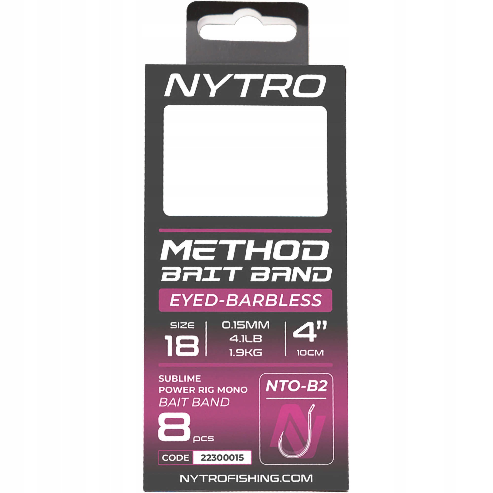 Przypony Nytro Nto B2 Barbless Method Latex Bait Band 14 0,19mm 10cm