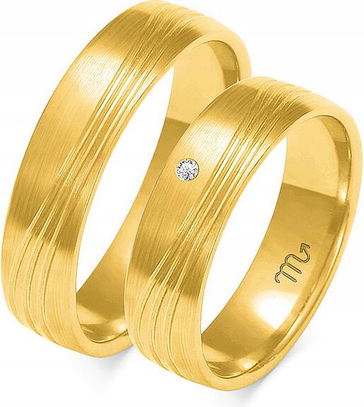 Zlatý snubní prsten pro pár 585 r 14 15 16 pár prstenů gravírování 14k