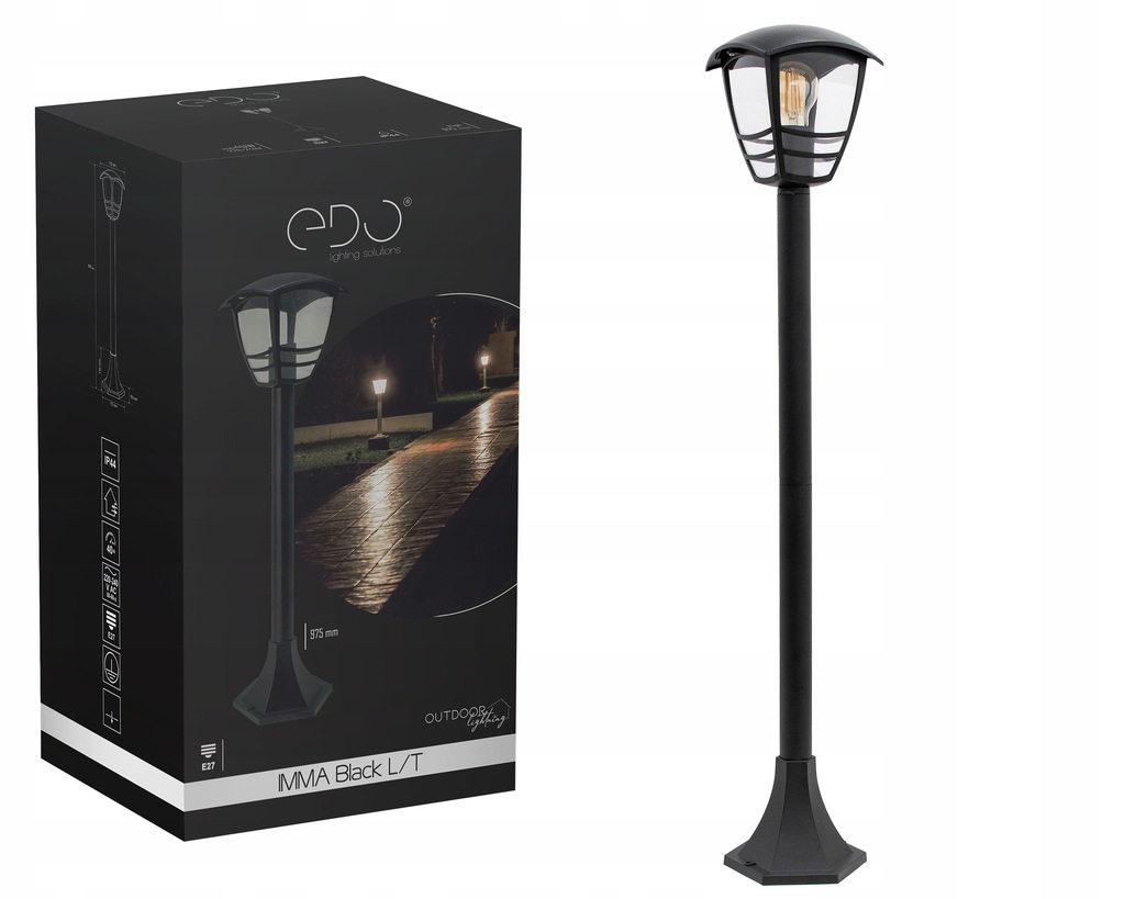 Edo Lampa Ogrodowa Zewnętrzna Stojąca Imma Latarnia Słupek 97,5cm Led E27