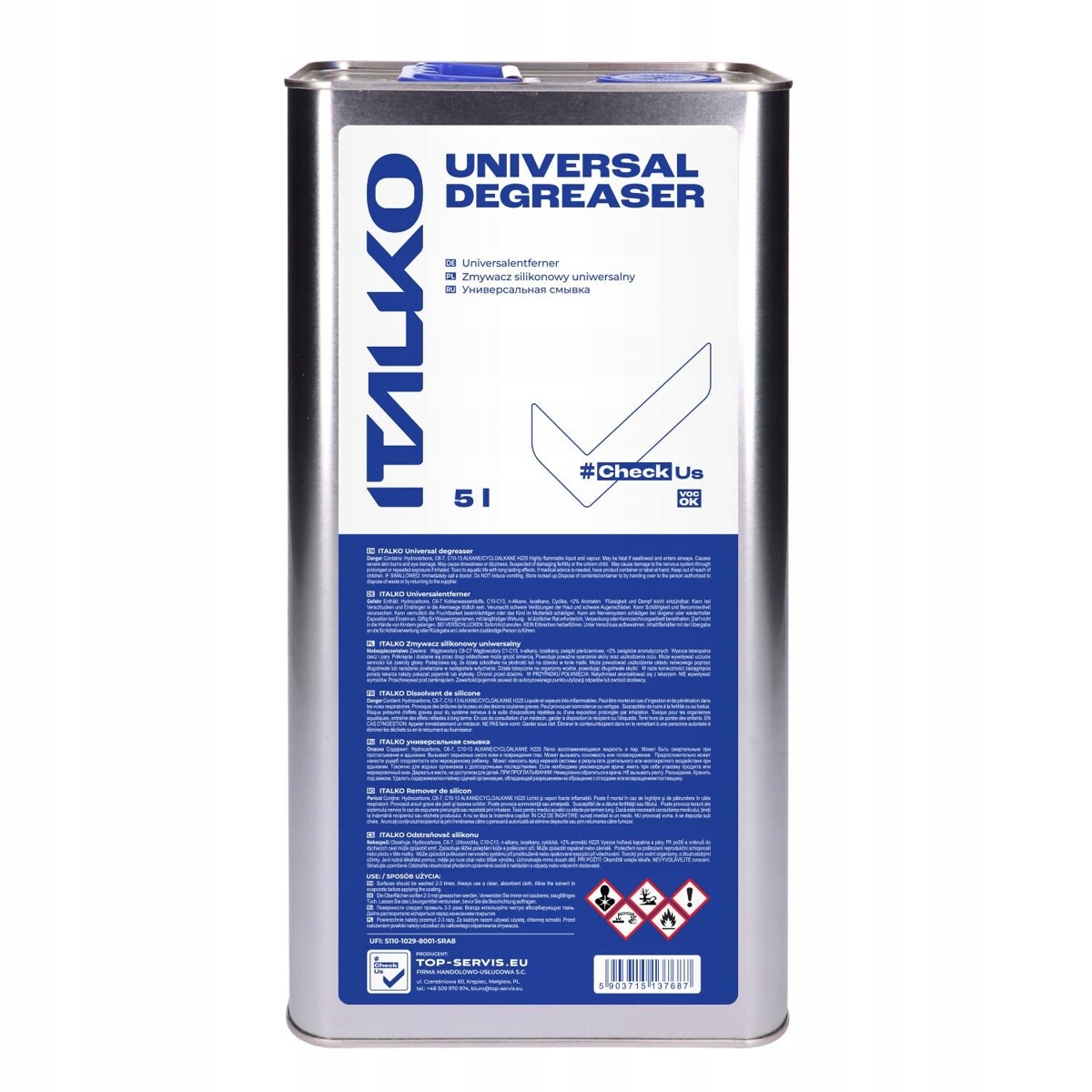 Italko zmywacz silikonu uniwersalny 5L