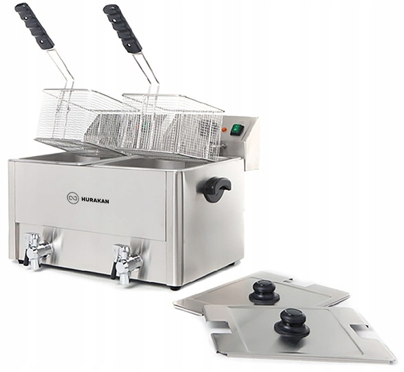 Profesionální elektrická fritéza 2x8 l 6,5 kW 60-190 C Hurakan HKN-FT88N