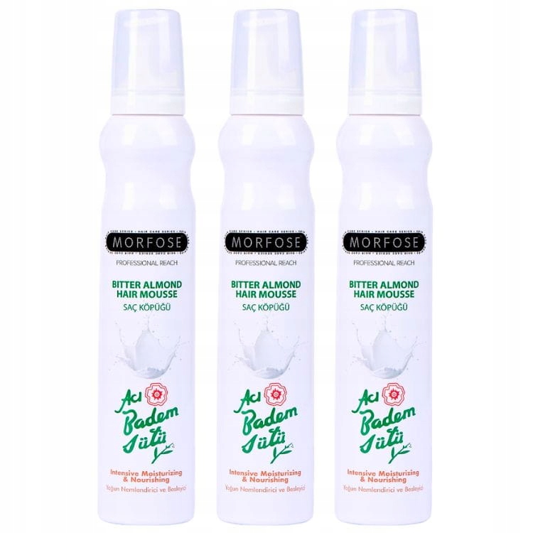 3X Morfose Almond Hair Mousse Bitter Profesionální Pěna Na Vlasy 200 ML
