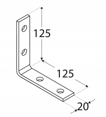 KW 6 KĄTOWNIK WĄSKI 125x125x20 DMX 20szt Kod producenta KW6