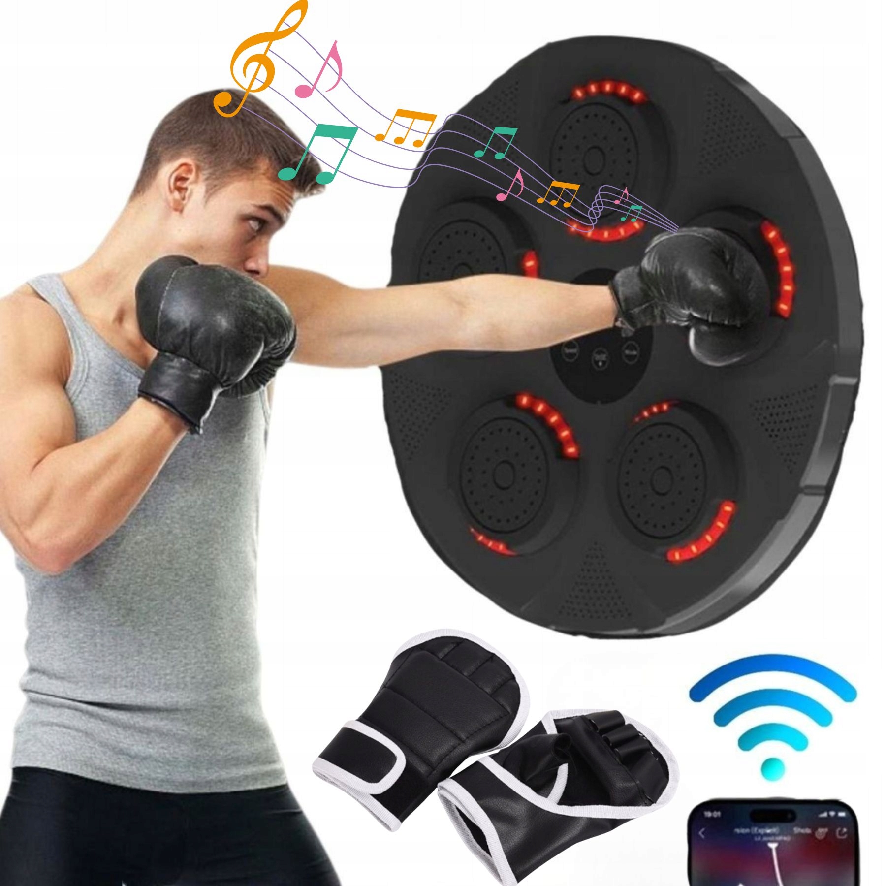 Music Boxing Machine Hudební stroj na boxování Boxerská stěna rukavice