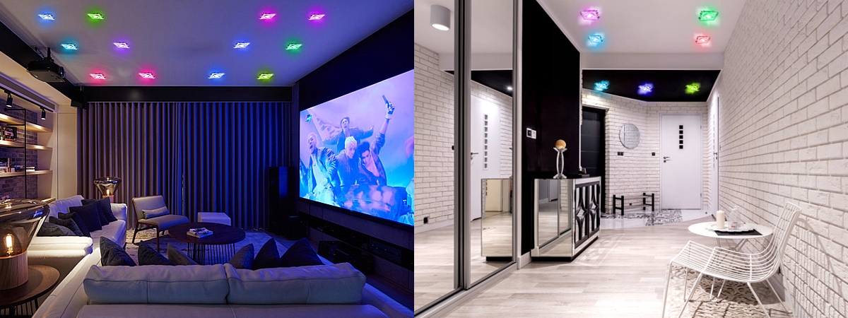 4x MOCNA OPRAWKA LED SUFITOWA ŻARÓWKI GU10 HALOGENOWA OCZKO SZKLANA SZKŁO Zasilanie sieciowe