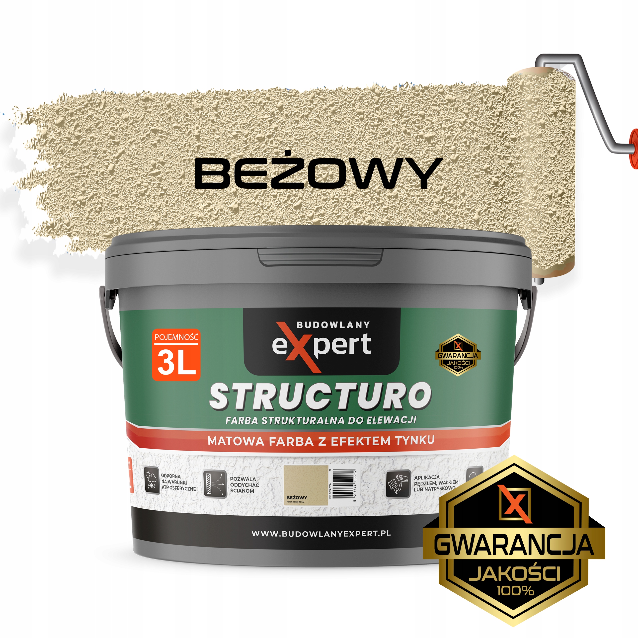 Barva barva Budowlany Expert strukturovaná fasádní 3L béžová matná
