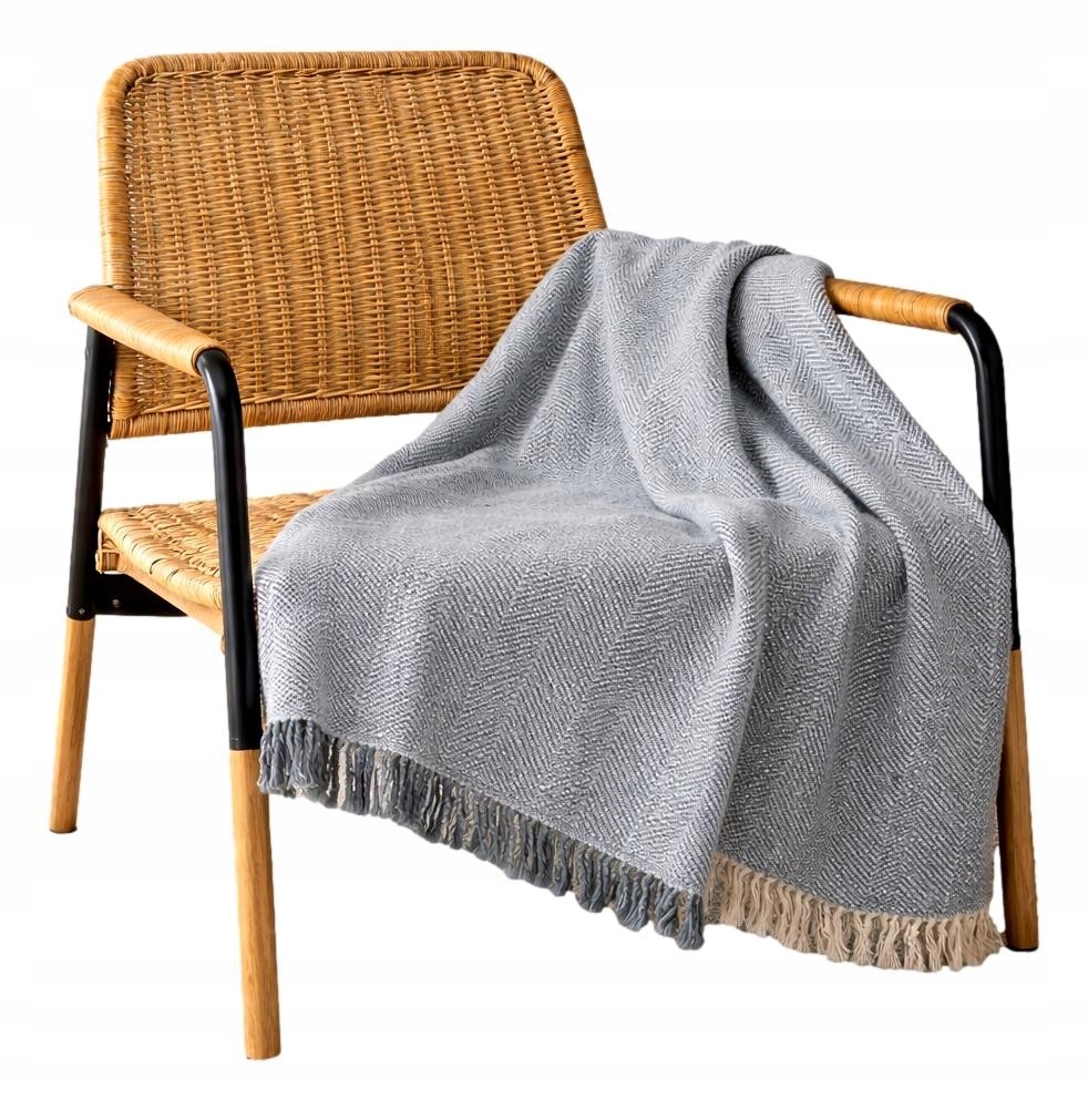 Velká sedačka s přehozem šedá španělská sedačka 130x180 bavlněná