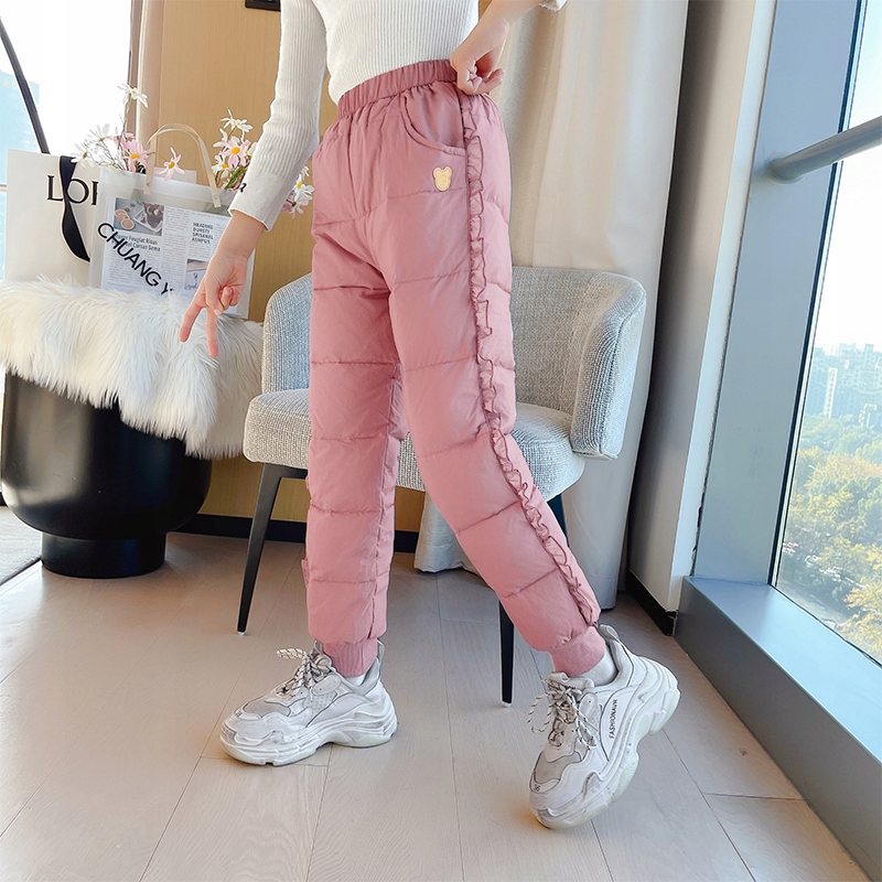 CIEPŁE GRUBE SPODNIE DRESOWE OCIEPLANE JOGGERY zimowe pikowane dziecięce Rozmiar 110