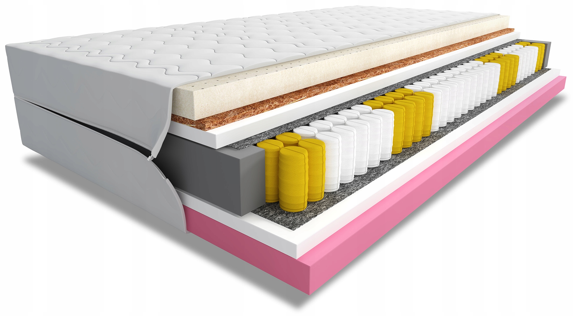 Taštičková Matrace Vimo Pocket Memory Latex Coconut 120x200 H3 H2 7 zón