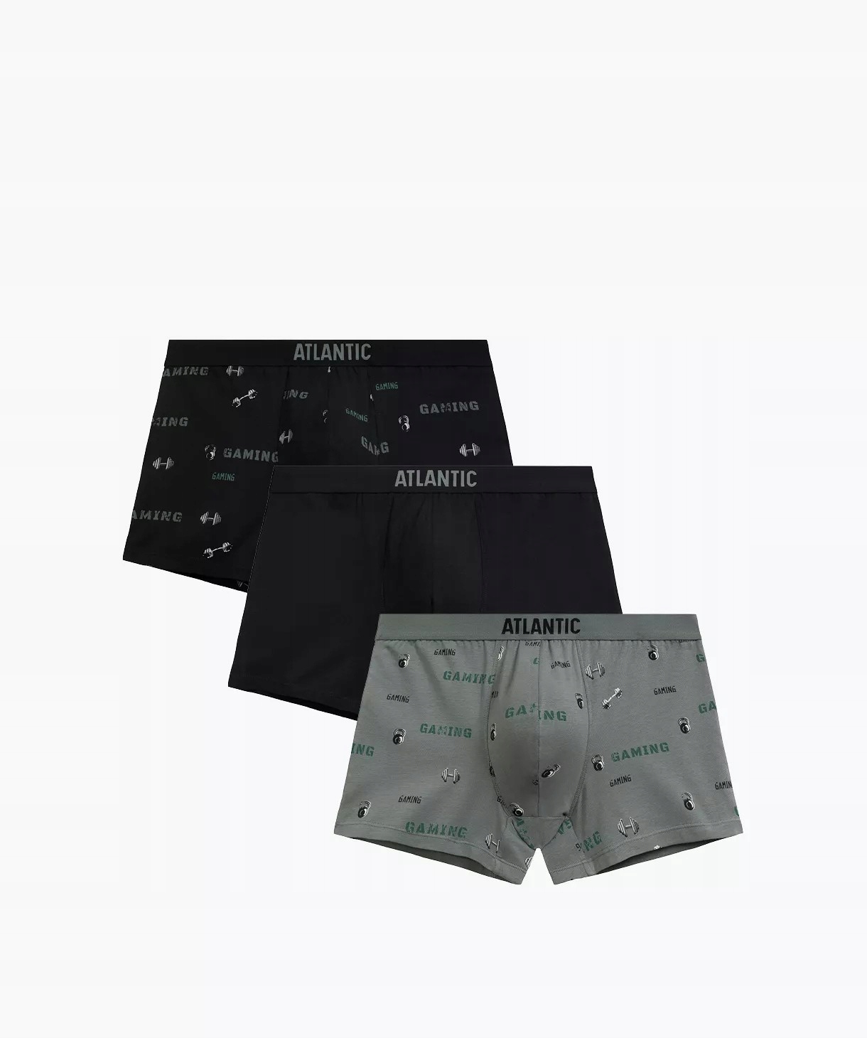 Pánské Boxerky 3MH-223 M černá/černá/khaki