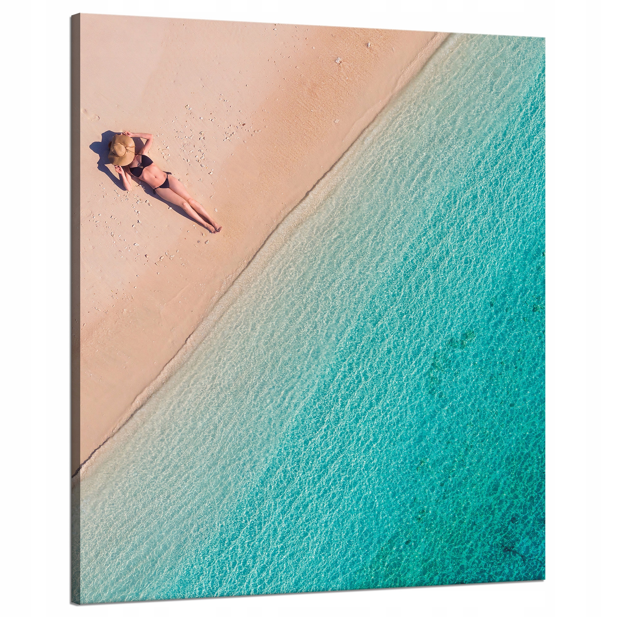 Obraz na plátně Žena opalující se na pláži 80x100 cm