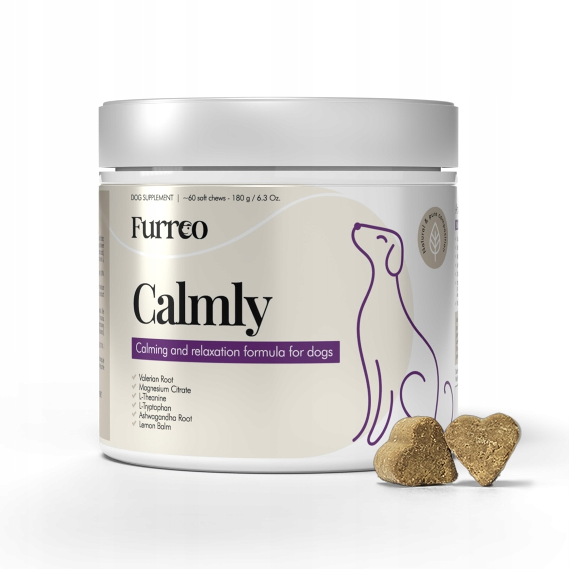 Levně Doplňky stravy pro psy na uklidnění Furreo Calmly 60ks