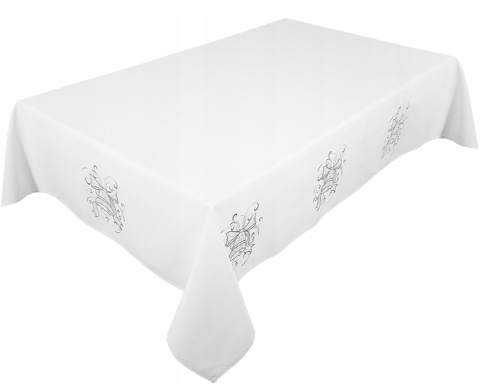 

Obrus Plamoodporny Świąteczny Haft 140x250 Biały