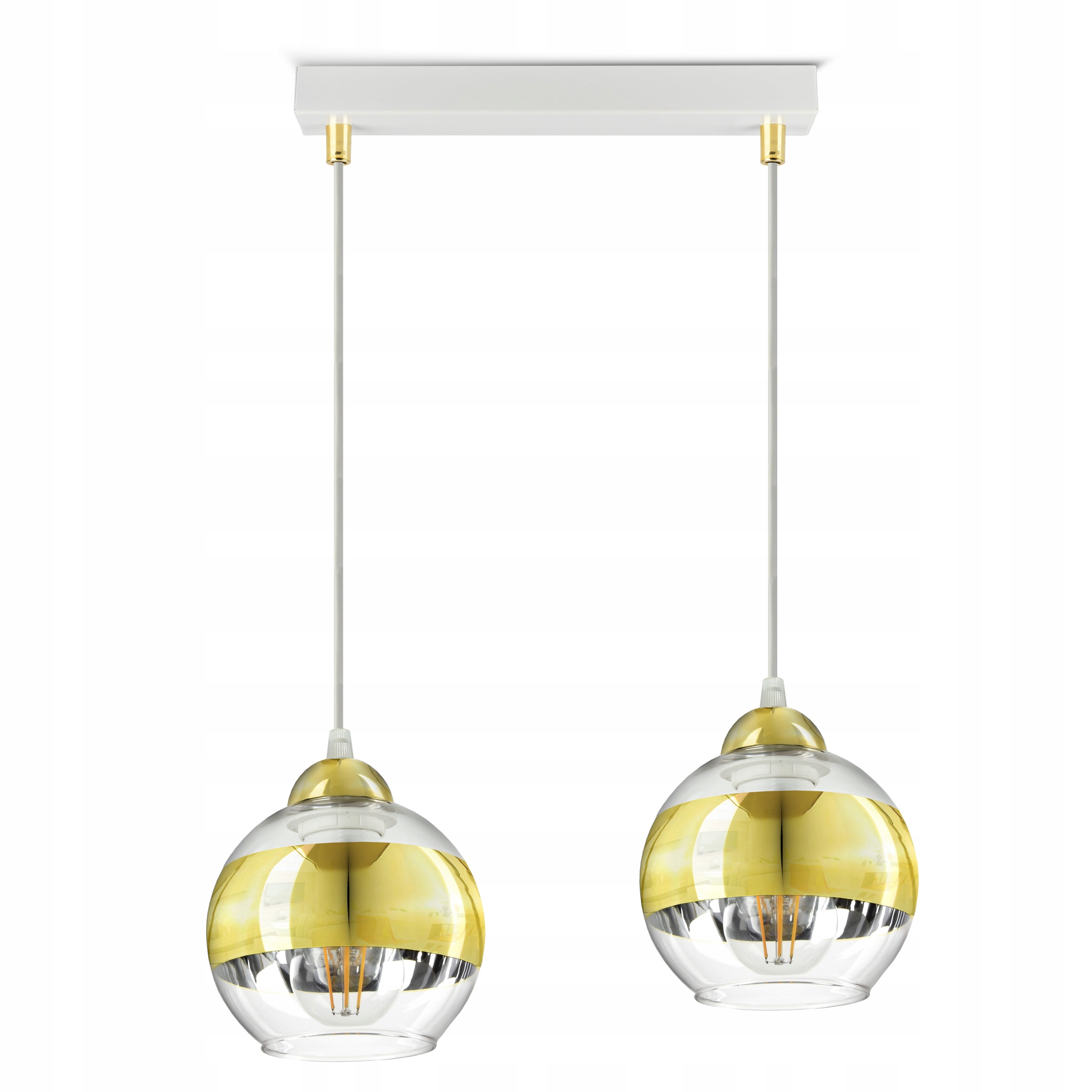 Stropní Svítidlo Bílý zlatý lustr Glass BZ2 Led