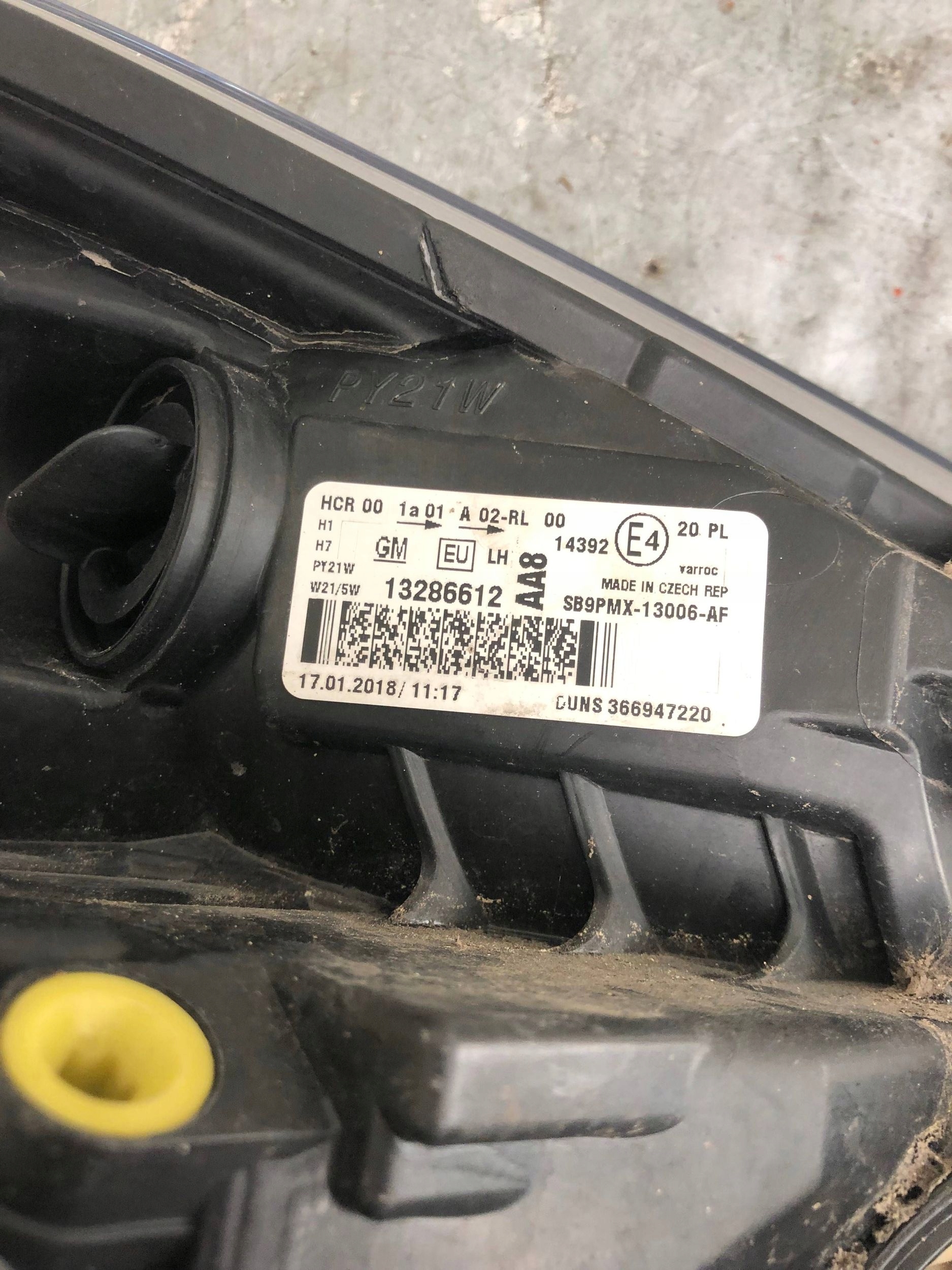 light left front OPEL MERIVA B 13286612
