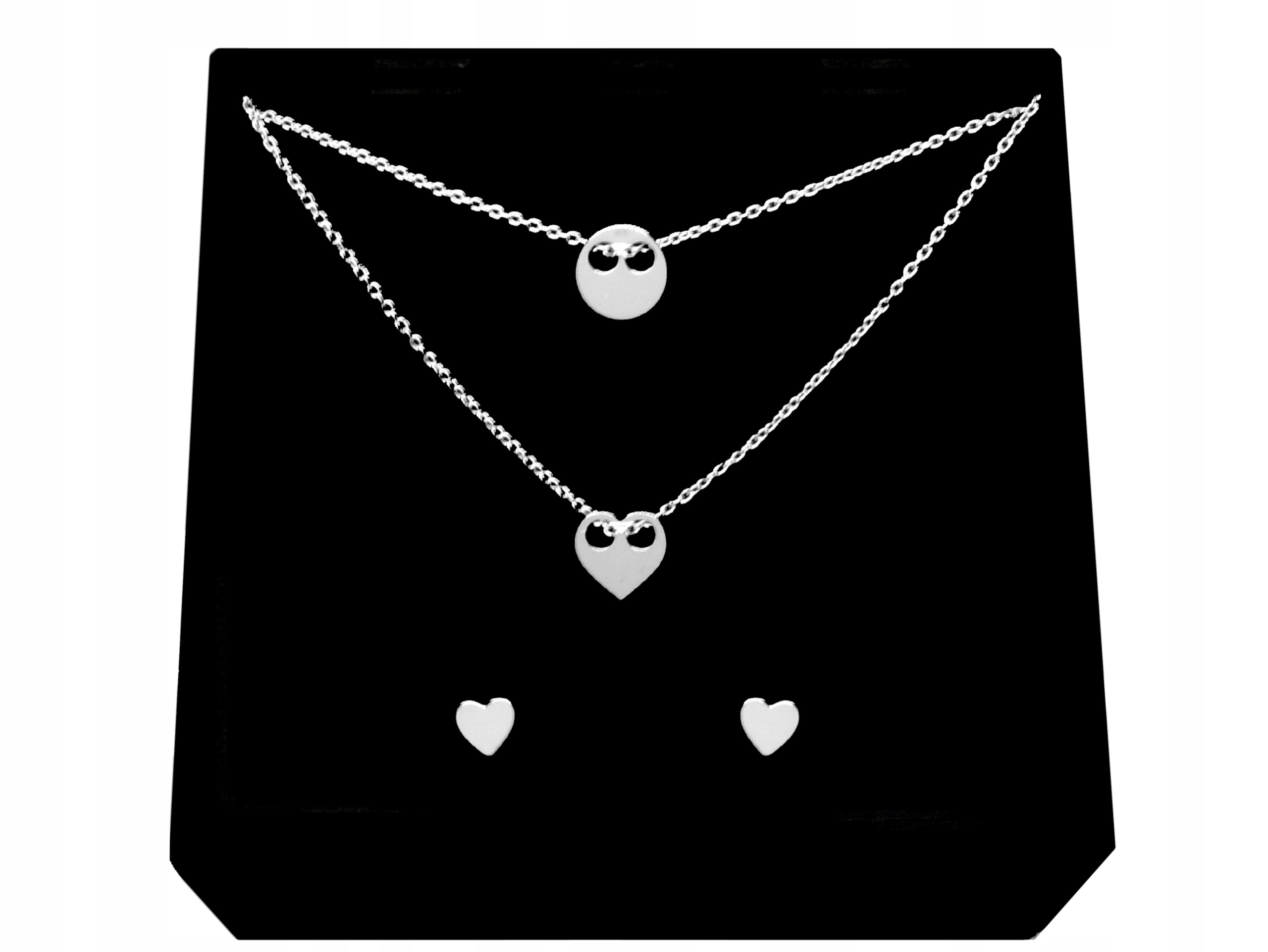 

Komplet Podwójna Mała Celebrytka Serce srebro 925