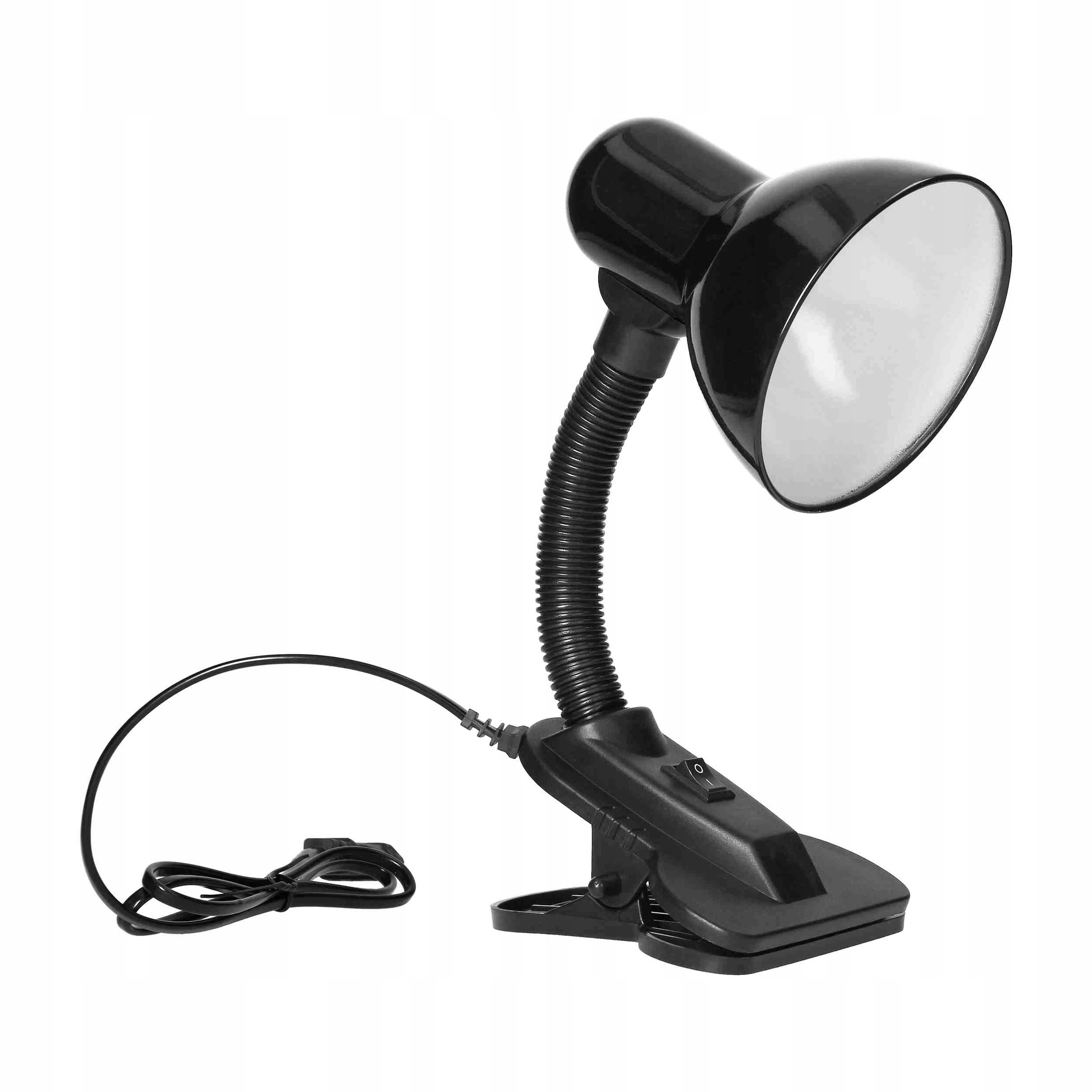 

Mała czarna lampka z klipsem E27 Latsa DL-3/B Orno