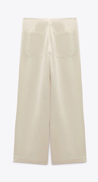 SPODNIE Z TKANINY Z DOMIESZKĄ LNU O KROJU FULL LENGTH ZARA Marka Zara