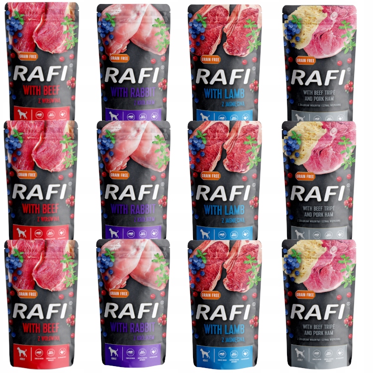 Levně Rafi MIX Chutí 12X500G polské voděodolné šňůrky na krk