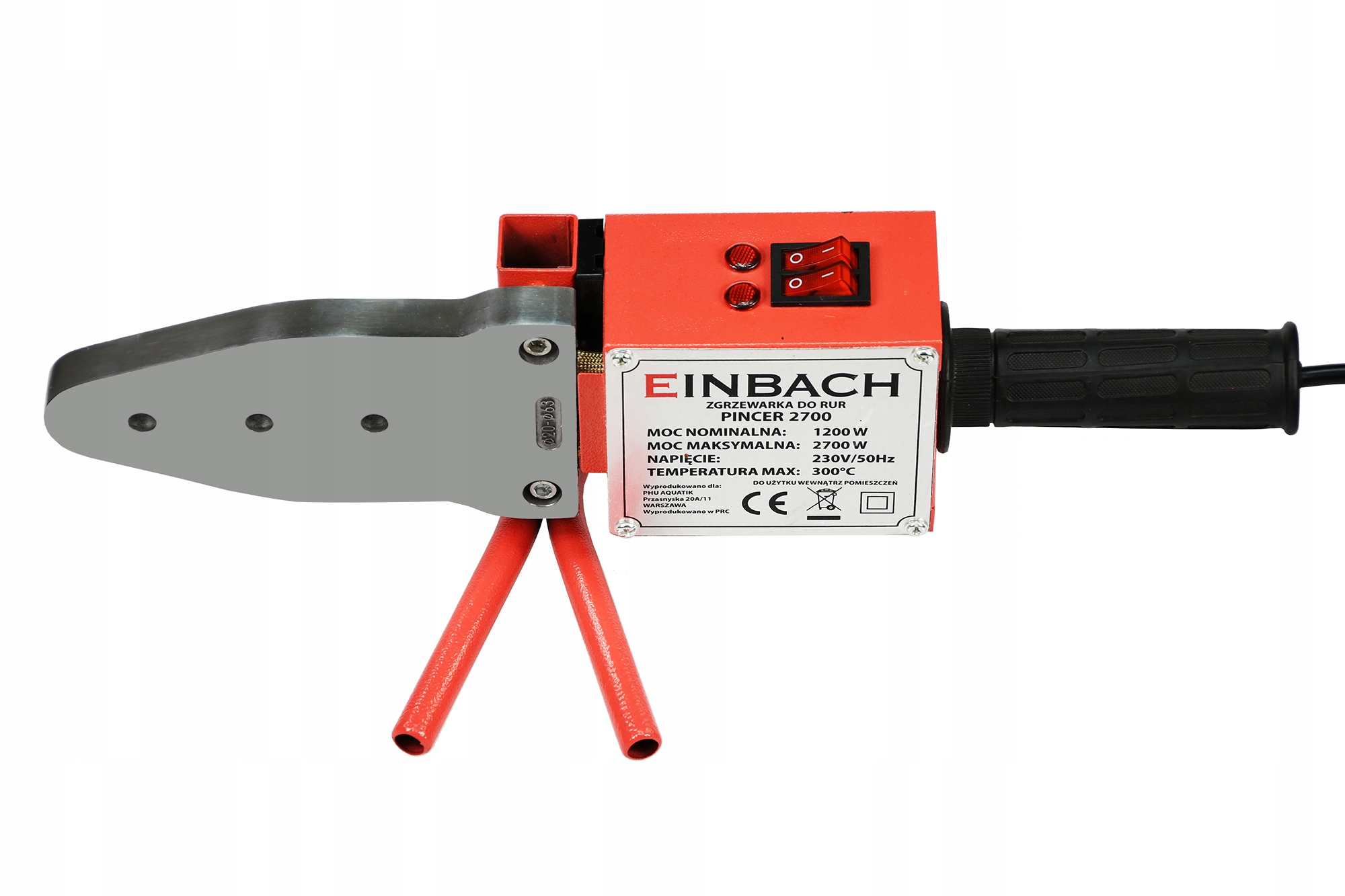 ZGRZEWARKA DO RUR ZGRZEWANIA PCV PP 2700W ZESTAW 7 MATRYC WALIZKA 16-63 MM Seria PINCER