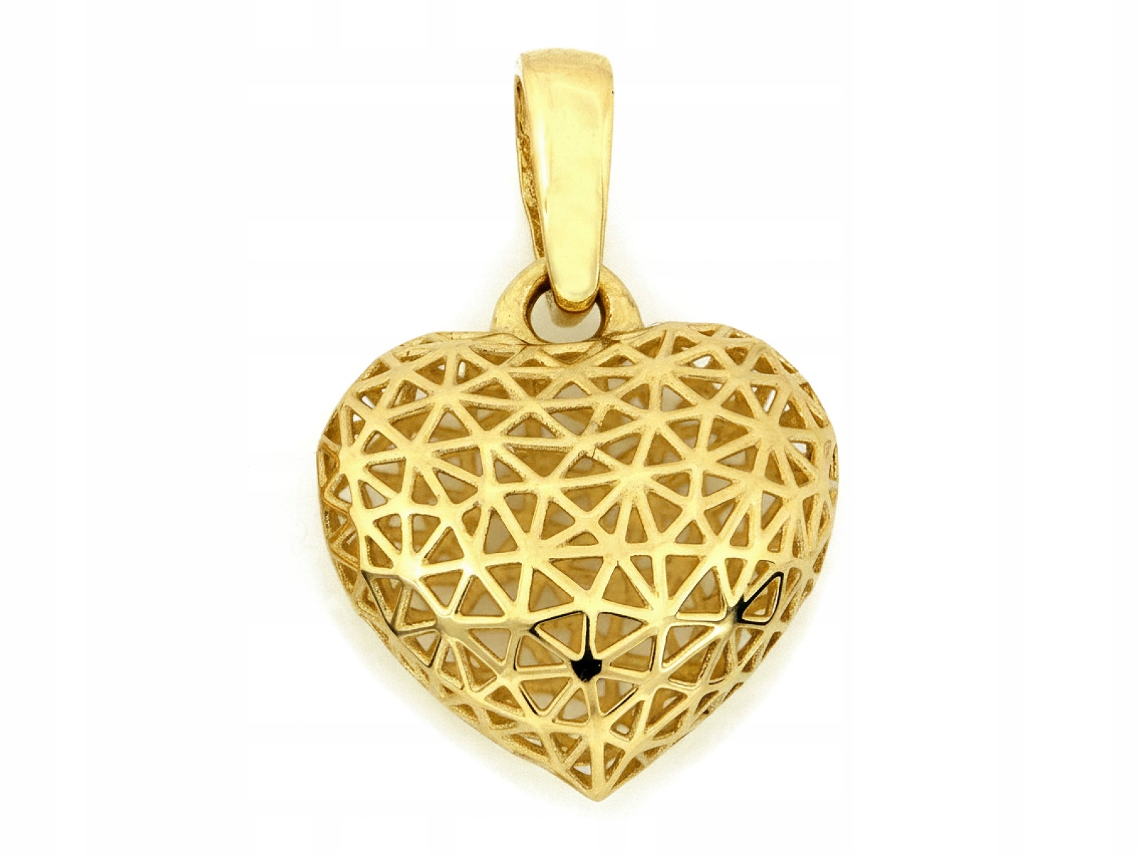 Zlatý přívěsek 585 konvexní srdce ažurové srdíčko 0.71g jako dárek 14kt