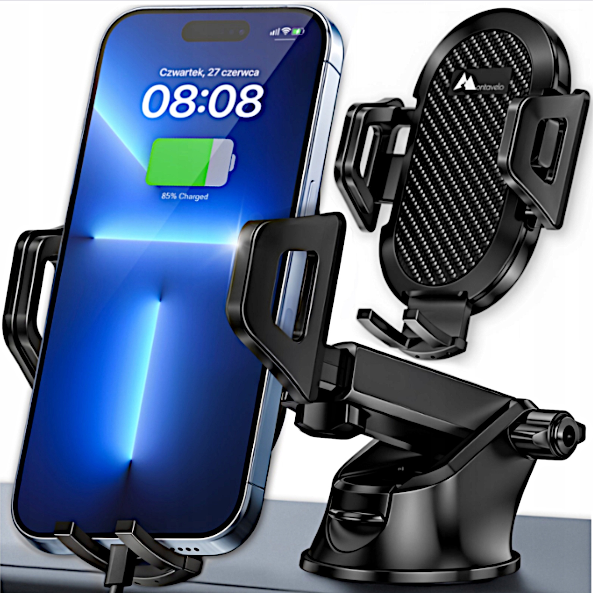 Uchwyt Na Telefon Do Samochodu Szybę Deskę Kokpit Samochodowy Holder Mocny