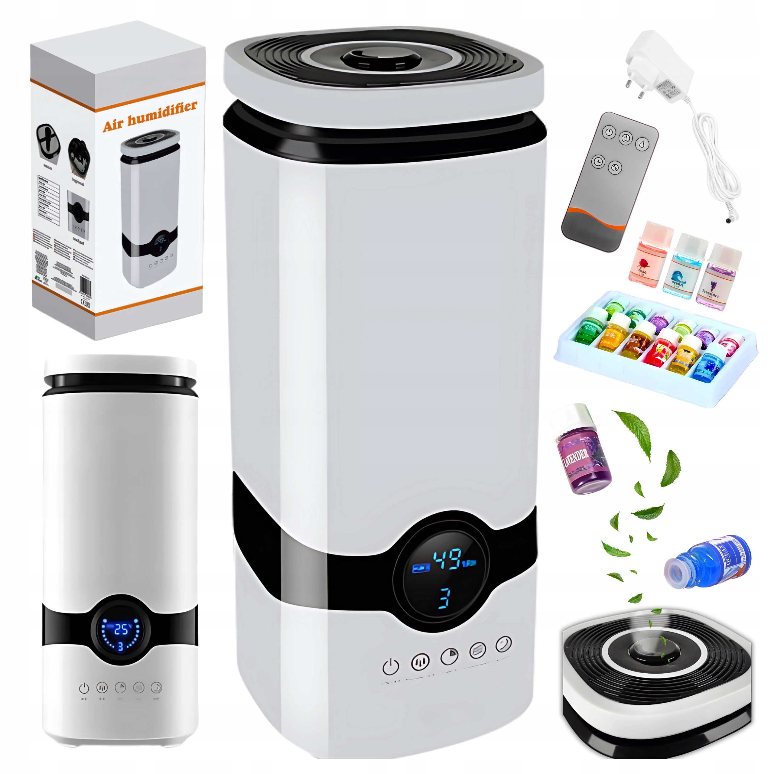 Nawilżacz Powietrza Ultradźwiękowy 4L Jonizator Aromaterapia Pilot Timer