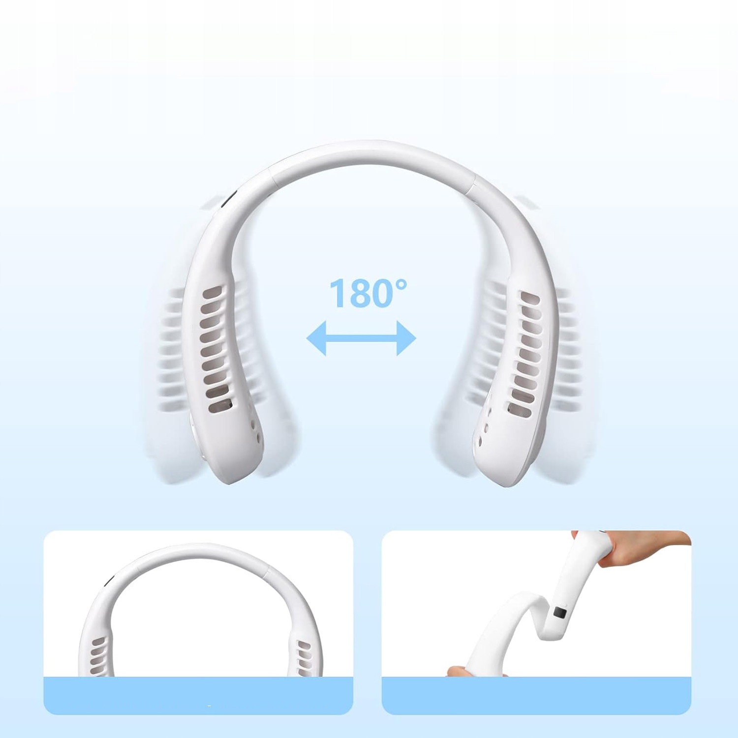 WENTYLATOR WIATRAK NA SZYJĘ USB O REGULOWANEJ PRĘDKOŚCI PRZENOŚNY 3000MAH Rodzaj wentylatora mini