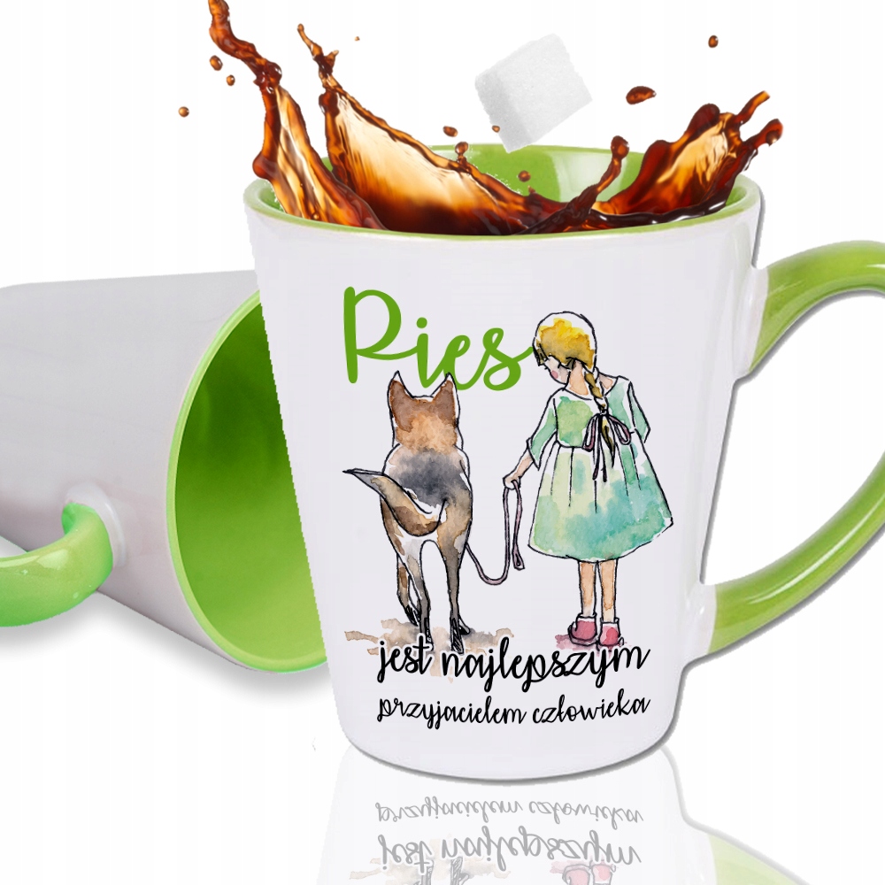 

Kubek Zielony Latte Pies Przyjaciel Wz