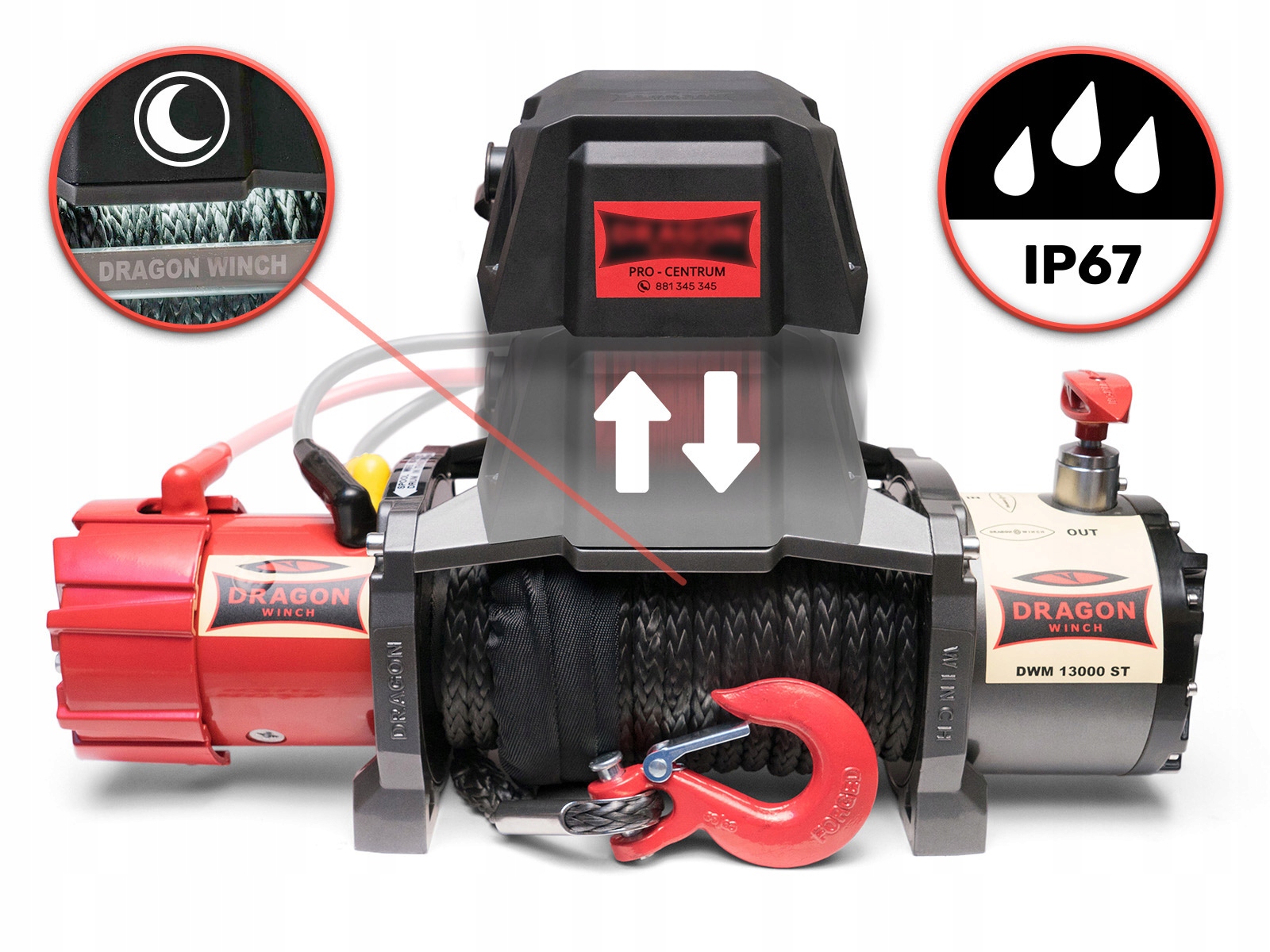 WYCIĄGARKA 12V ELEKTRYCZNA SAMOCHODOWA 6T Syntetyk DRAGON WINCH Producent Dragon Winch