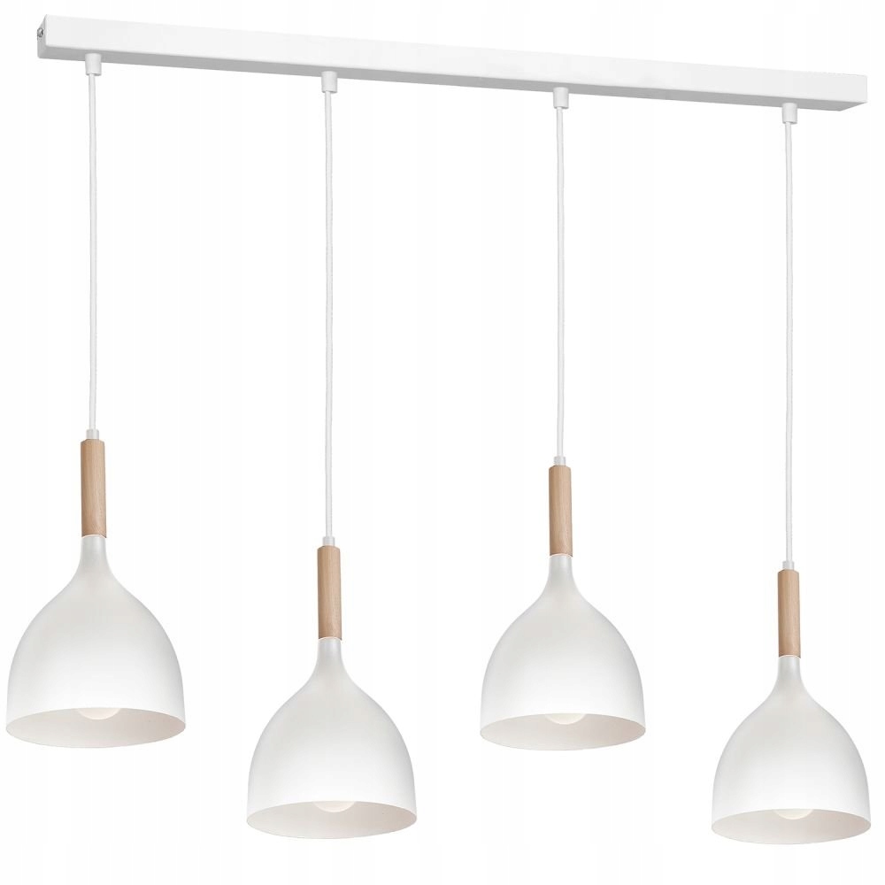 Bílá závěsná lampa na liště 4-bodová Noak Wood 3710 Luminex