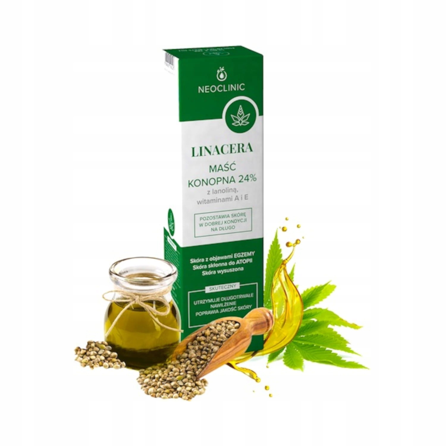 

Linacera maść konopna 24% z witaminami A i E 100ml
