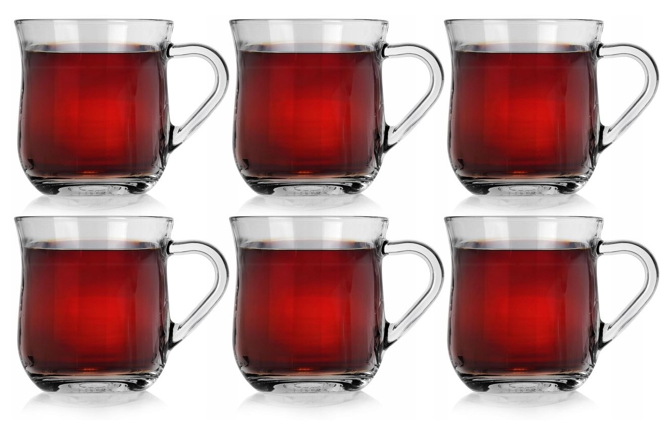 

Szklanki 330ml Do Kawy Herbaty Z Uchem Zestaw 6szt