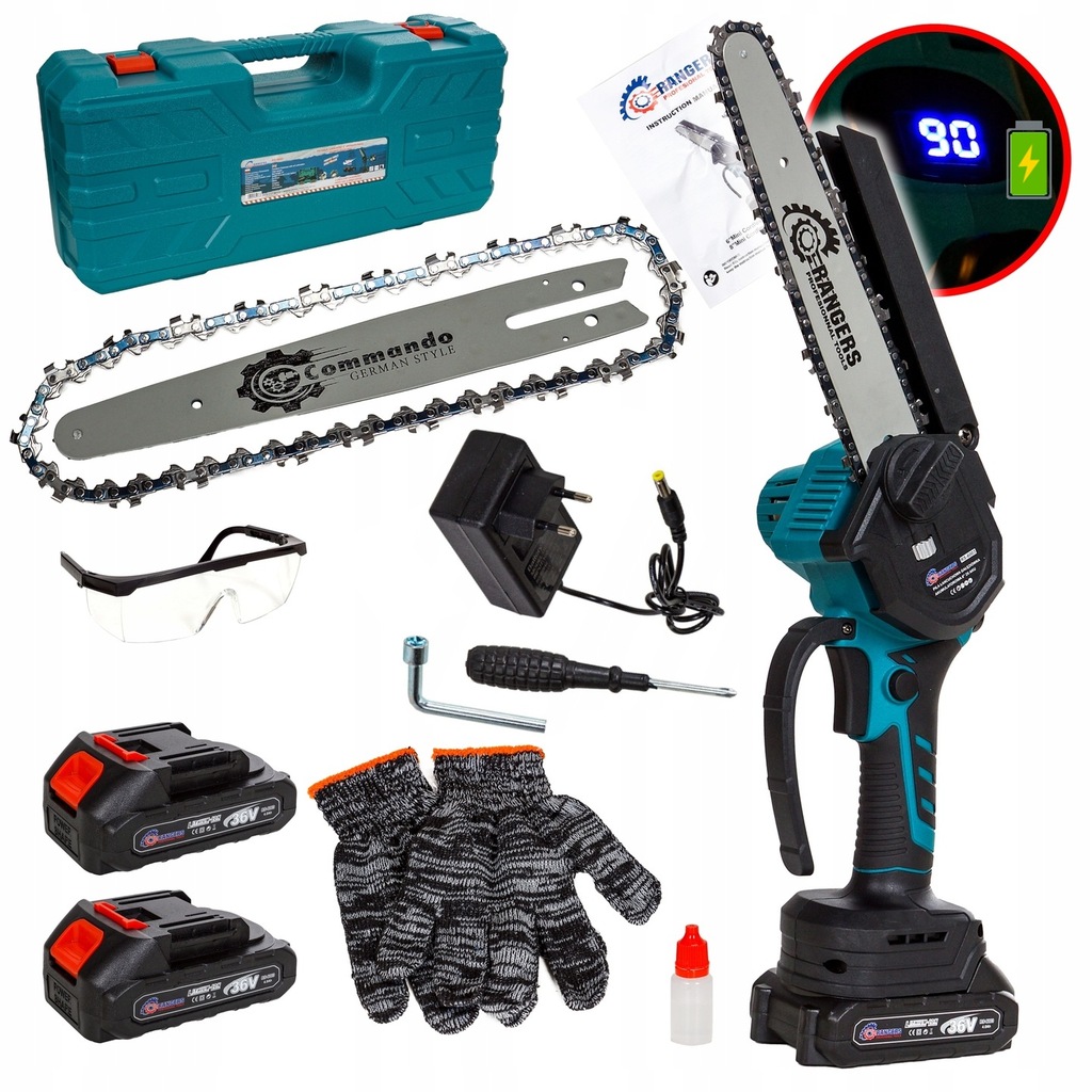 Ondragon Aku mini řetězová pila 6" s automatickým mazáním 2x 36V baterie