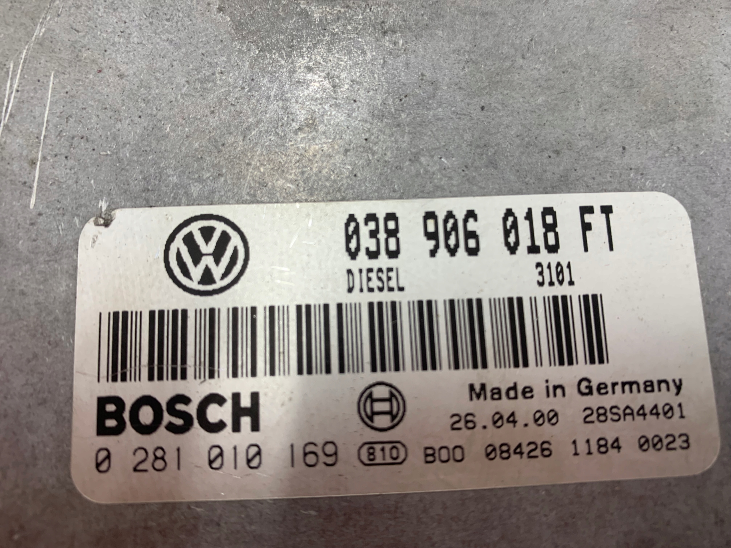 VW PASSAT B5 1.9 TDI control unit of the engine 038906018FT