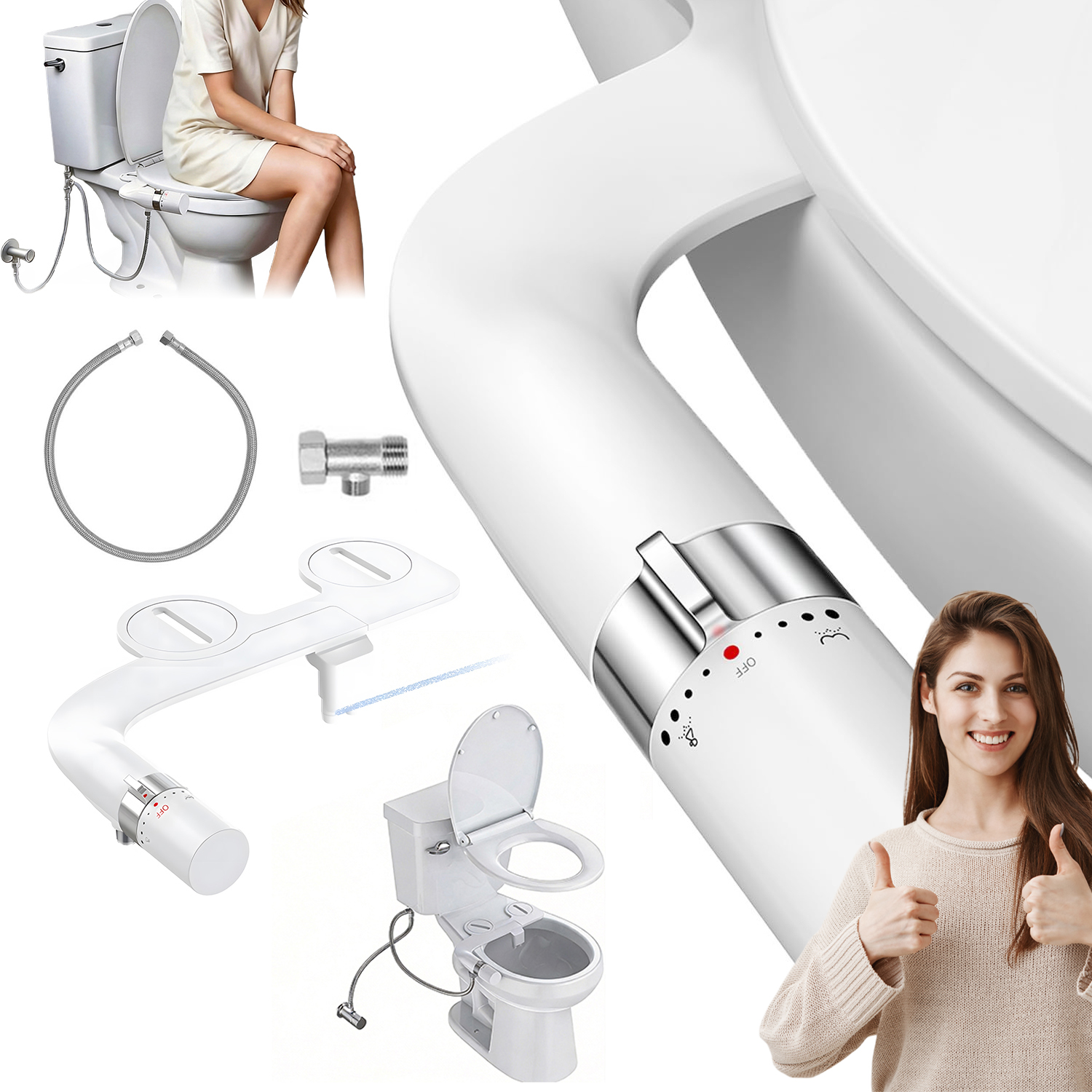 Přenosný Toaletní Bidet, Regulovatelný Tlakový Nástavec Pro Bidet Na Toaletu