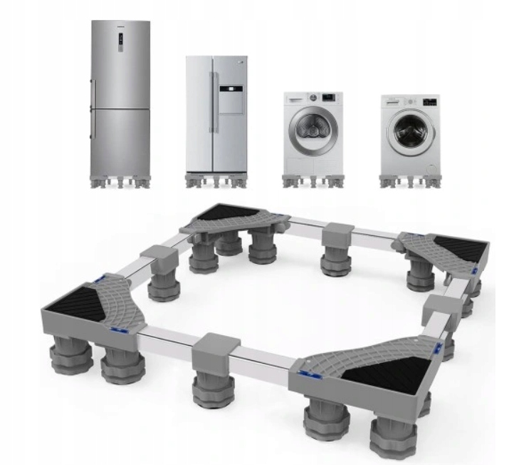 Niuxx Podstavec pro pračku a ledničku se sušičkou 16 nožkami 50-70 cm 200 kg