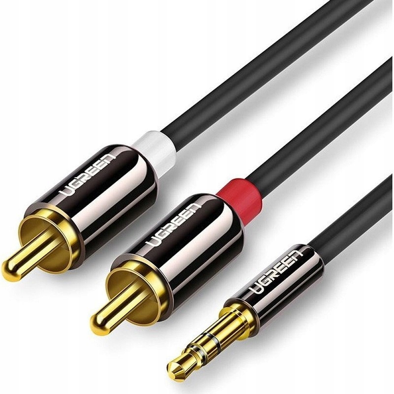 Ugreen kabel AV116 10590 audio mini jack 3,5 mm męski/ 2RCAmęski 3m czarn
