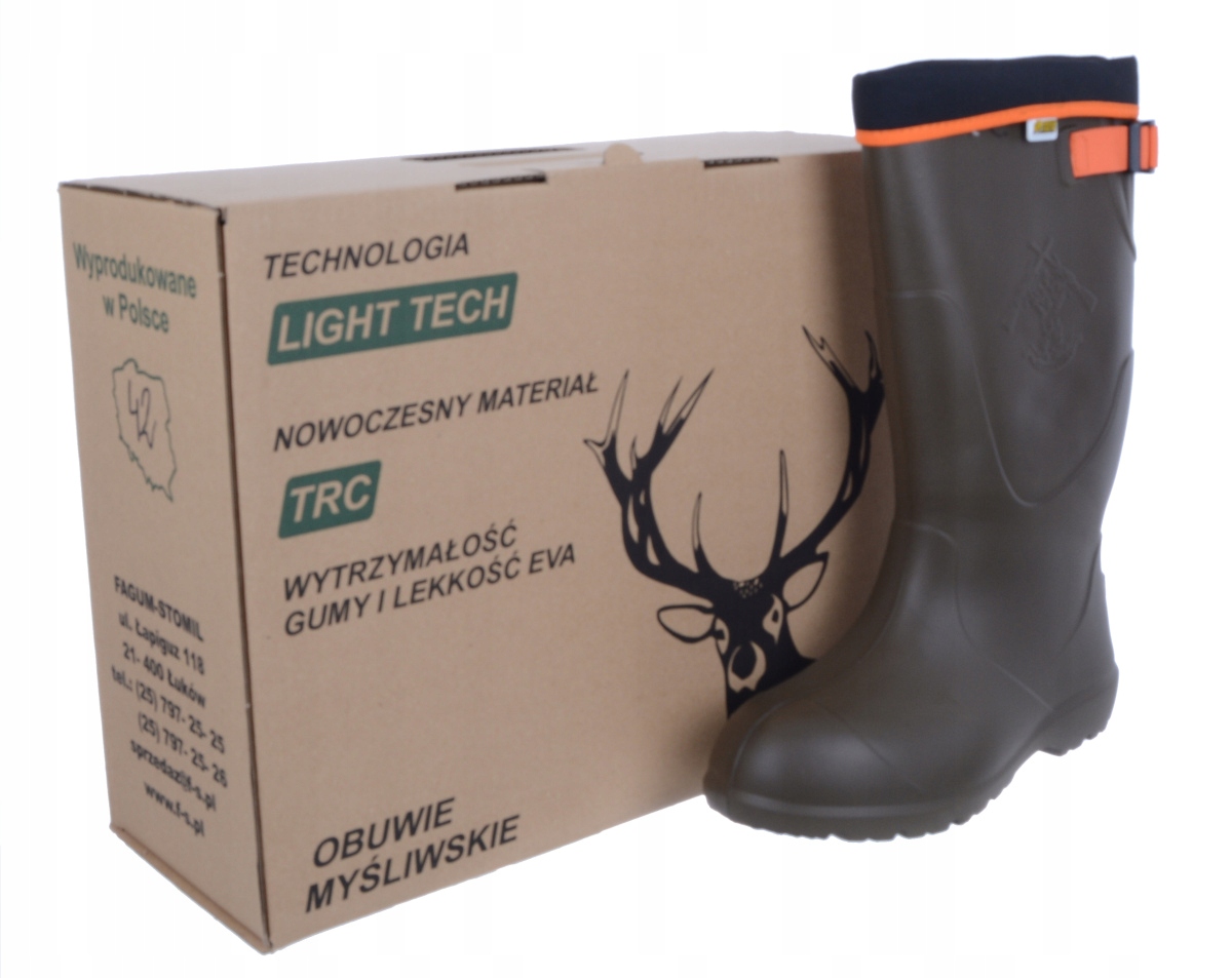 Pánské Holínky Trc Hubert Fagum khaki lehké lovecké gumové boty Eva 40
