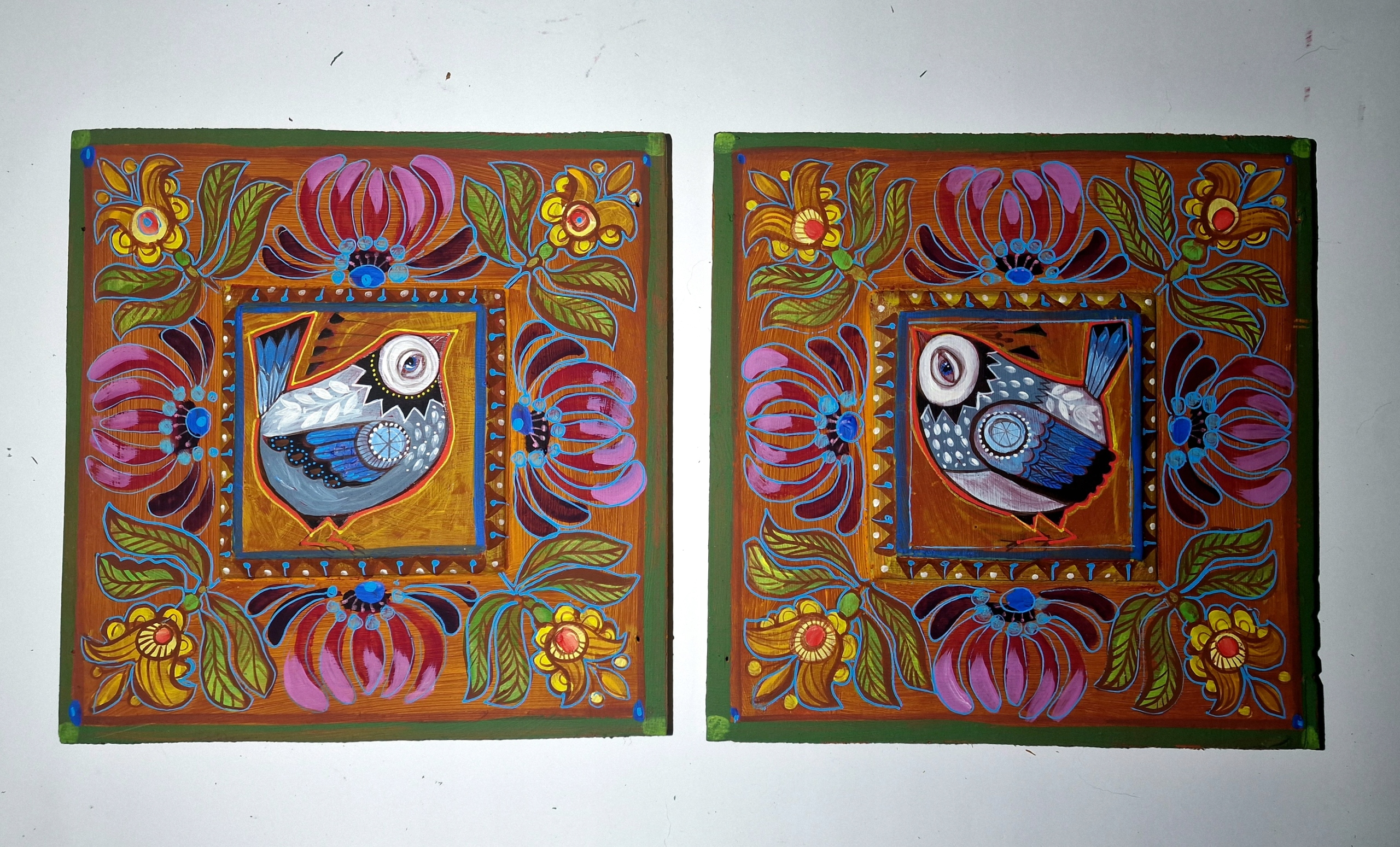 IKONA W STYLU LUDOWYM PTASZKI-MONIKA KWIECIŃSKA