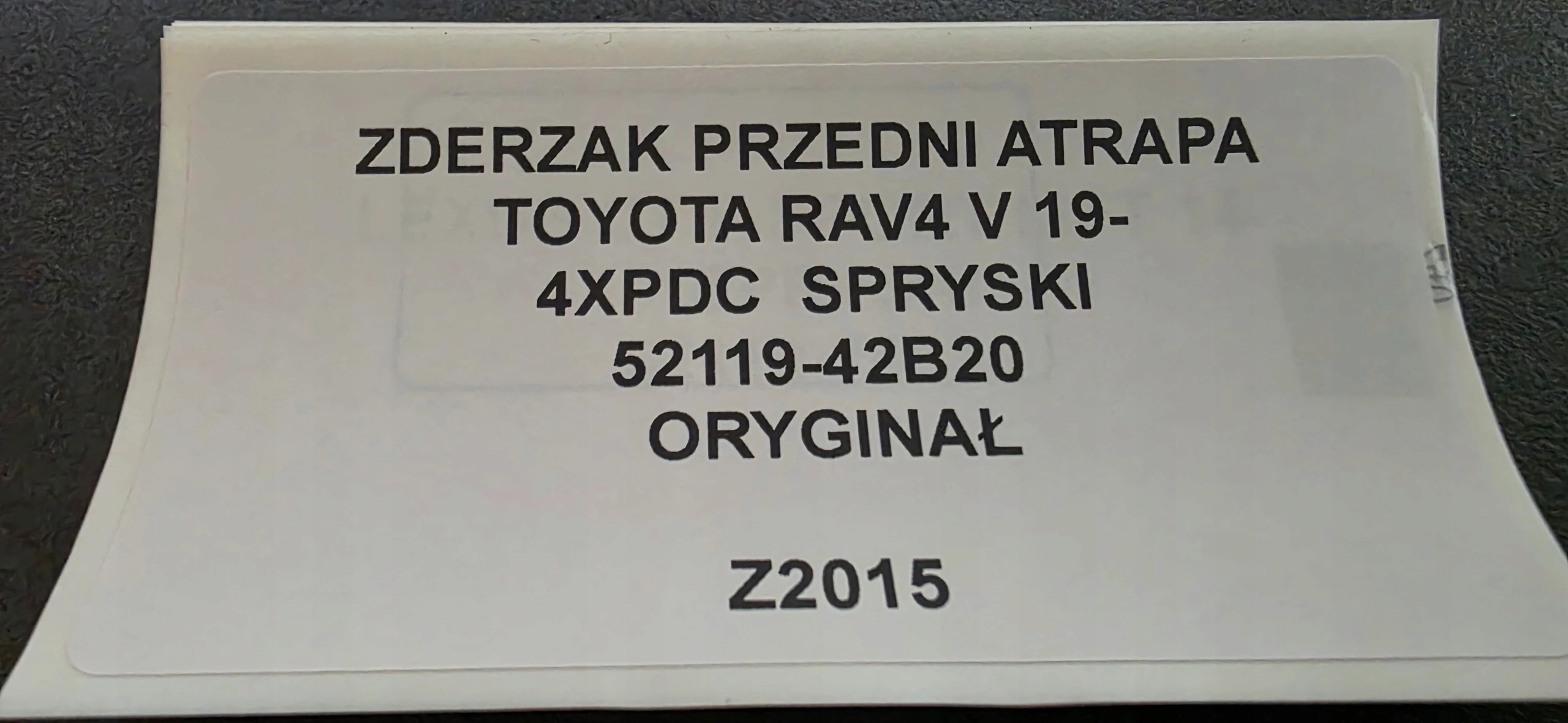 front bumper grille below KAMERE TOYOTA RAV4 V 19- 4XPDC washers original